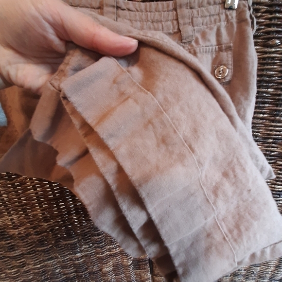 London Jean Chino 100% Linen Cropped Pants Lagenlook Coastal - Picture 6 of 10